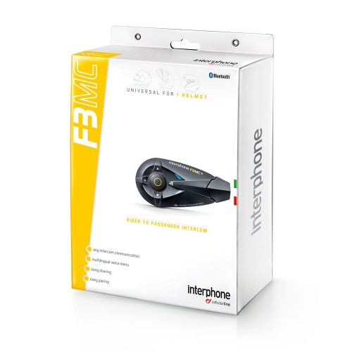 Interphone F3 MC interfono bluetooth casco moto confezione singola cellularline