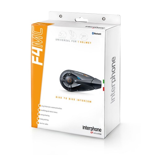 Interphone F4 MC interfono bluetooth casco moto confezione singola