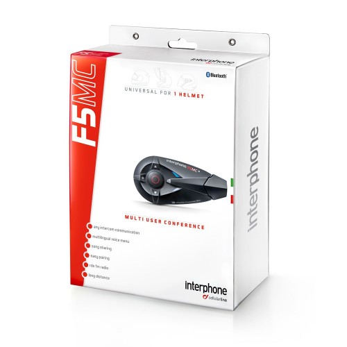 Interphone F5 MC interfono bluetooth casco moto confezione singola