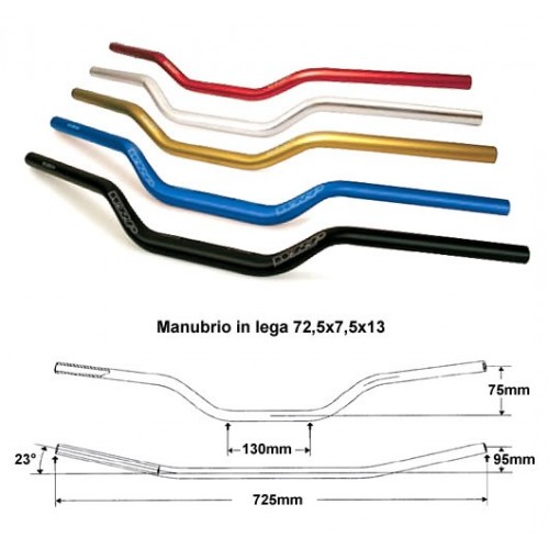 Wrp manubrio racing piega bassa alu street in alluminio moto 22mm