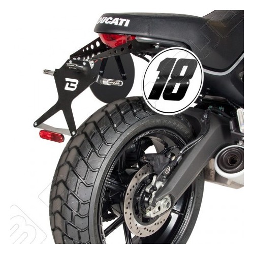 Barracuda Ducati Scrambler moto portatarga regolabile 