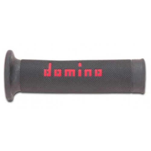 Domino coppia manopole stradali moto nero rosse bicomponente