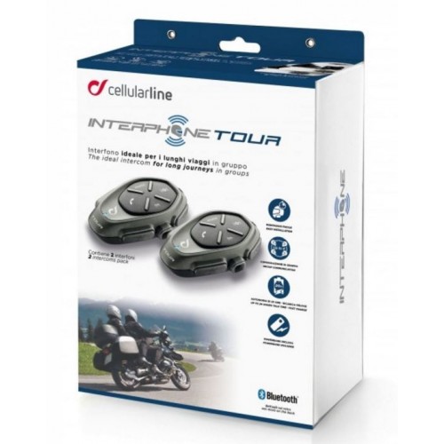 Tour Cellularline interfono Interphone bluetooth Twin pack