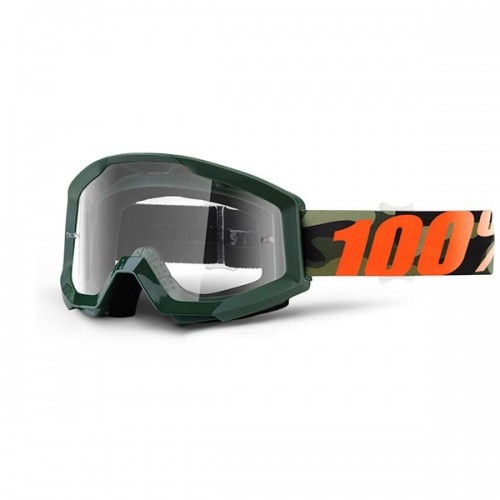 100% occhiale moto maschera Strata Huntsitan lente trasparente