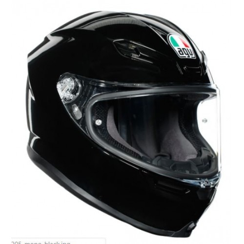 Agv K6 in fibra Pinlock casco integrale moto nero lucido solid
