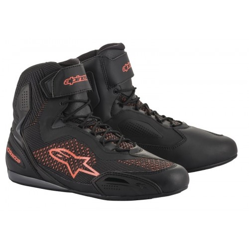 FASTER-3 Alpinestars scarpe tecniche moto colore nero-rosso fluo