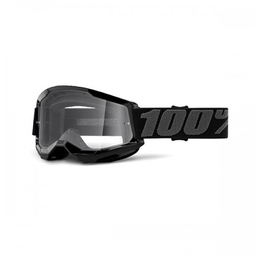 100% occhiale moto maschera Strata 2 nera lente trasparente