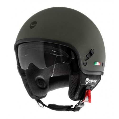 Helmo Milano casco jet Puro verde opaco helmet casque