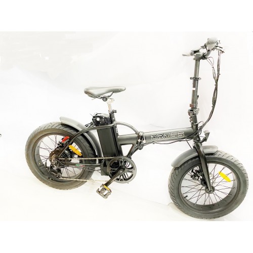 GPbike Cross bici elettrica Fat bike pieghevole nera opaca 36v 250w