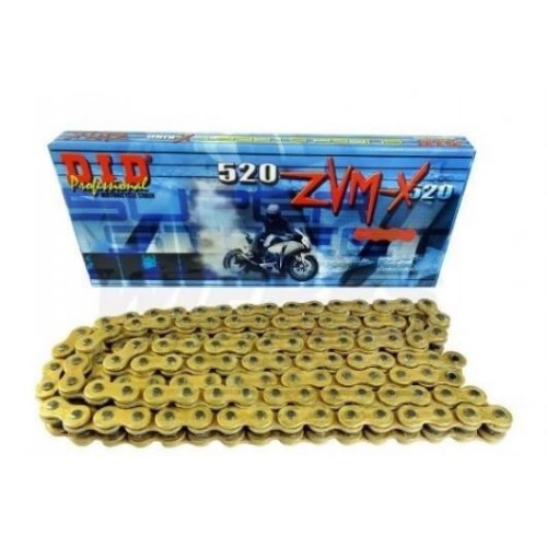 DID catena moto 520 ZVm-X 112 maglie ZB Gold Black x-ring