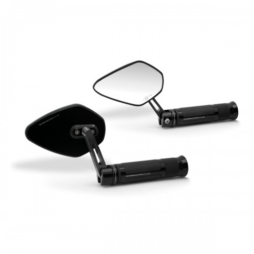 Barracuda coppia specchi Skin-X Bar End B-Lux neri omologati moto