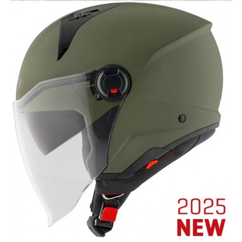 KYT D-City verde militare casco jet moto E22-06