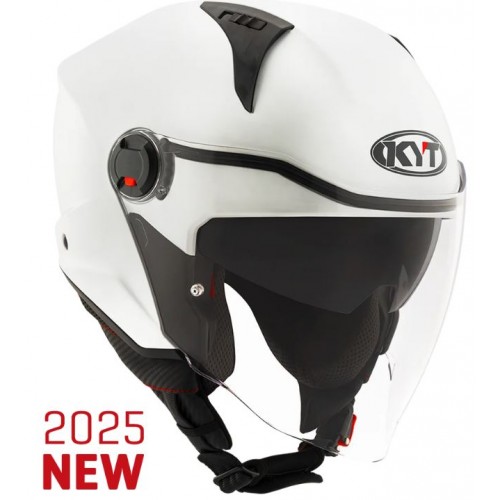 KYT D-City bianco lucido casco jet moto E22-06