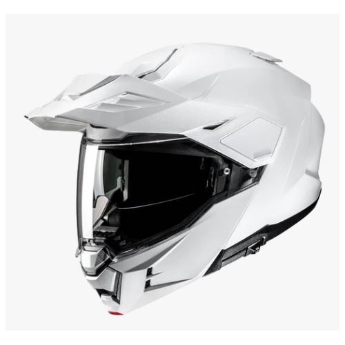 Hjc i80 casco modulare enduro strada bianco lucido