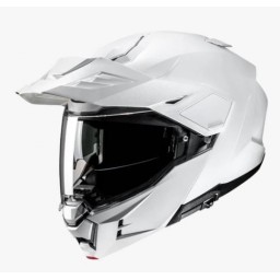 Hjc i80 casco modulare enduro strada bianco lucido