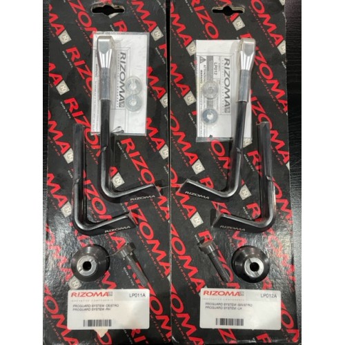 Rizoma coppia para leve in alluminio nero silver