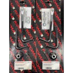 Rizoma coppia para leve in alluminio nero silver