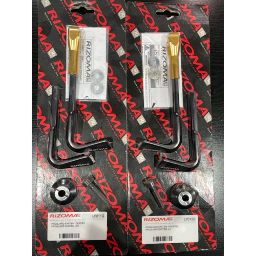 Rizoma coppia para leve in alluminio nero silver