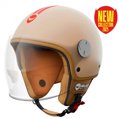 Veloce Burgundy panna Helmo Milano casco jet E22-06