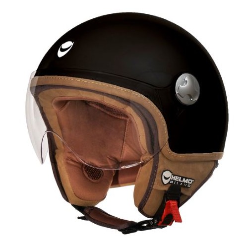 Vapensiero nero opaco Helmo Milano casco jet E22-06